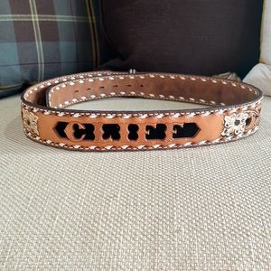 CUSTOM KONA KUT NOCONA BELT CO WESTERN. BELT WITH CLIFF NAME-41” IN LENGTH